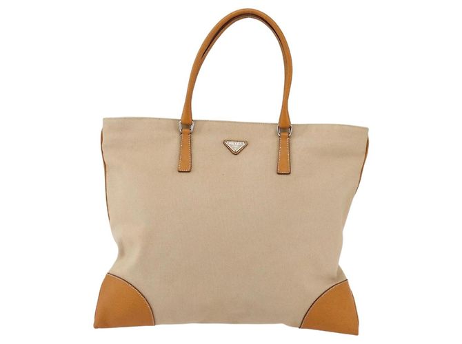 PRADA Handtasche aus Canvas Beige Silber Authentisch kk627 - Ansicht 13