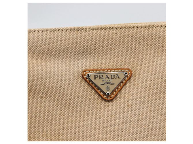 PRADA Handtasche aus Canvas Beige Silber Authentisch kk627 - Ansicht 17