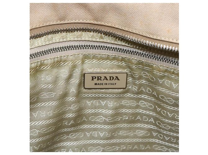 PRADA Handtasche aus Canvas Beige Silber Authentisch kk627 - Ansicht 19