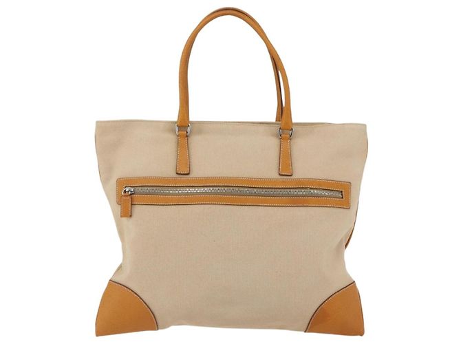 PRADA Handtasche aus Canvas Beige Silber Authentisch kk627 - Ansicht 2