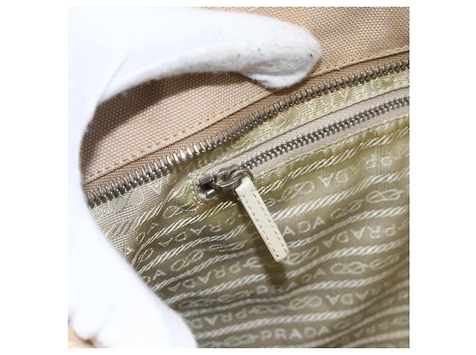 PRADA Handtasche aus Canvas Beige Silber Authentisch kk627 - Ansicht 22