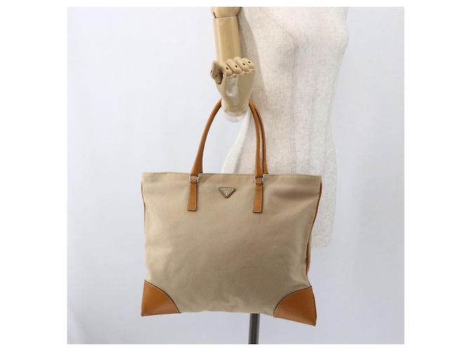 PRADA Handtasche aus Canvas Beige Silber Authentisch kk627 - Ansicht 25