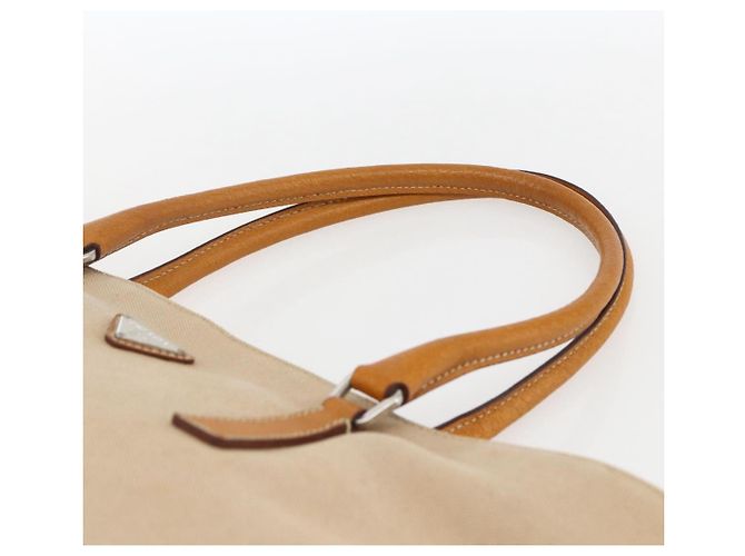 PRADA Handtasche aus Canvas Beige Silber Authentisch kk627 - Ansicht 8
