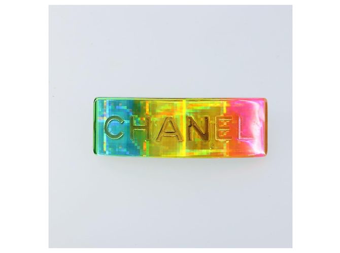 CHANEL Clip per Capelli Valletta Plastica Multicolore CC Auth 165841V - vista 2