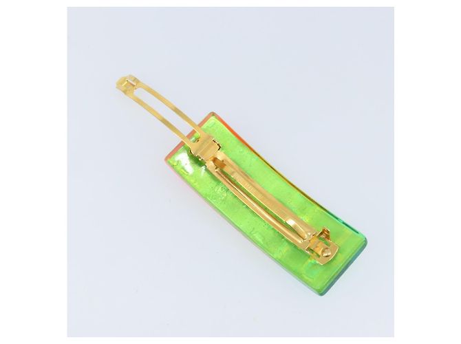 CHANEL Clip per Capelli Valletta Plastica Multicolore CC Auth 165841V - vista 5