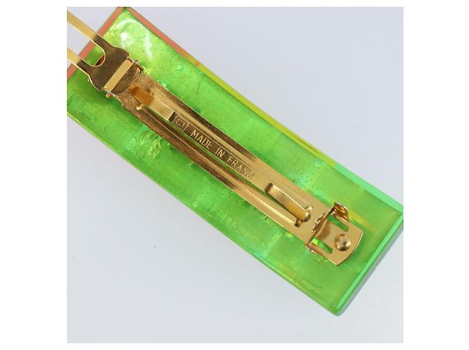 CHANEL Clip per Capelli Valletta Plastica Multicolore CC Auth 165841V - vista 6