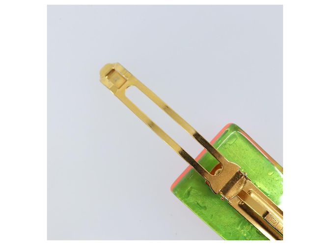 CHANEL Clip per Capelli Valletta Plastica Multicolore CC Auth 165841V - vista 7