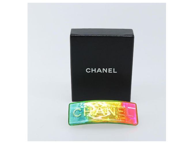 CHANEL Clip per Capelli Valletta Plastica Multicolore CC Auth 165841V - vista 8