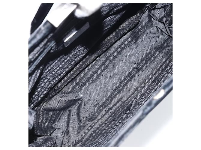 PRADA Borsa a Mano Velluto Nero Argento Auth bs33444 - vista 11