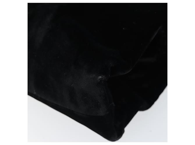 PRADA Borsa a Mano Velluto Nero Argento Auth bs33444 - vista 14