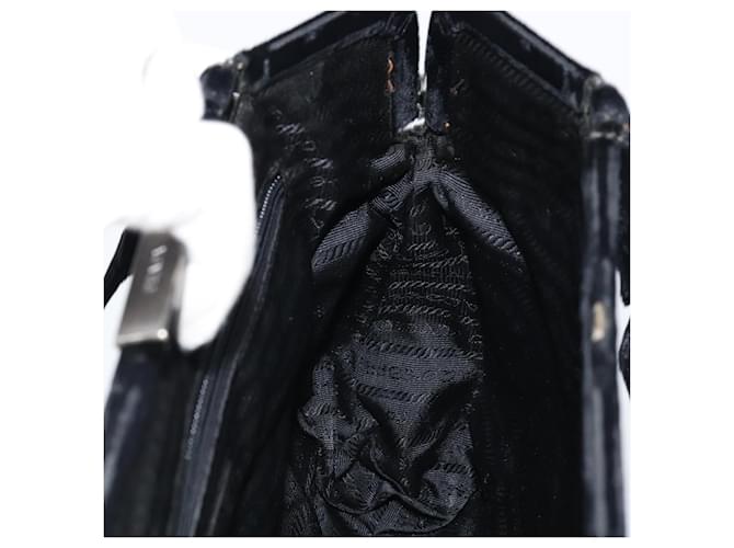 PRADA Borsa a Mano Velluto Nero Argento Auth bs33444 - vista 20