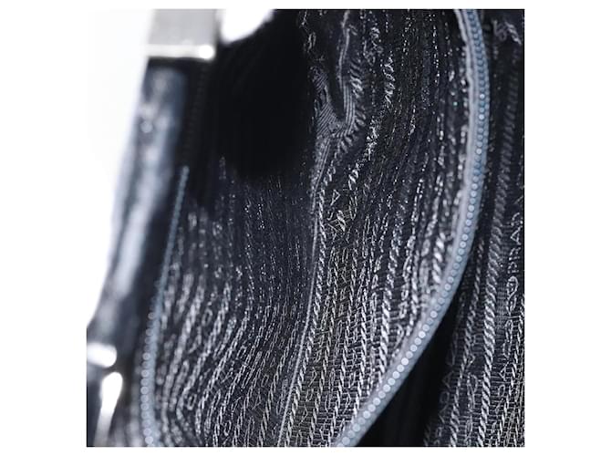 PRADA Borsa a Mano Velluto Nero Argento Auth bs33444 - vista 23