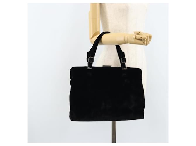 PRADA Borsa a Mano Velluto Nero Argento Auth bs33444 - vista 24