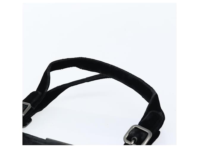 PRADA Borsa a Mano Velluto Nero Argento Auth bs33444 - vista 8
