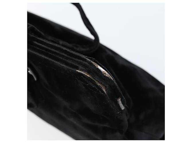 PRADA Borsa a Mano Velluto Nero Argento Auth bs33444 - vista 9