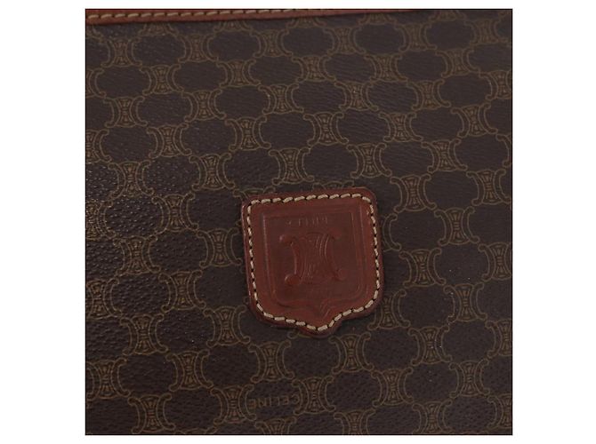 Céline Clutch in tela Macadam CELINE in pelle PVC marrone oro Auth 173483 D'oro - vista 17