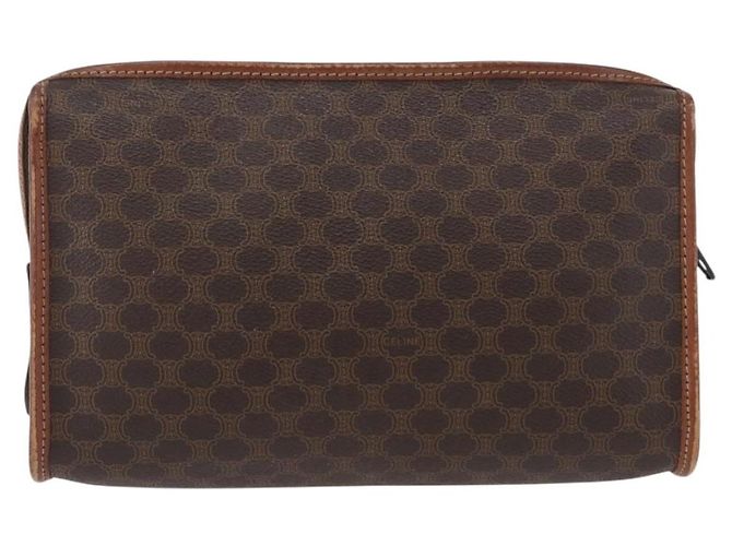 Céline Clutch in tela Macadam CELINE in pelle PVC marrone oro Auth 173483 D'oro - vista 2