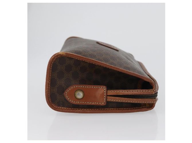 Céline Clutch in tela Macadam CELINE in pelle PVC marrone oro Auth 173483 D'oro - vista 3
