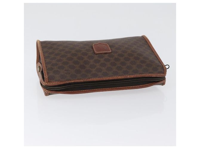Céline Clutch in tela Macadam CELINE in pelle PVC marrone oro Auth 173483 D'oro - vista 5