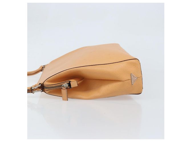 PRADA Borsa a mano in pelle marrone argento Auth 172276 - vista 4