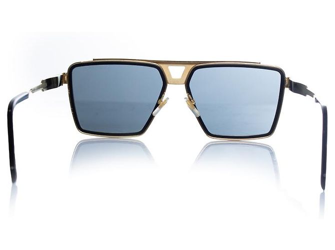Gafas de sol cuadradas de metal Louis Vuitton Dorado - vista 4