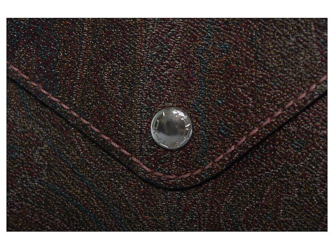 Etro, clutch de cuero con estampado paisley Castaño Multicolor - vista 4