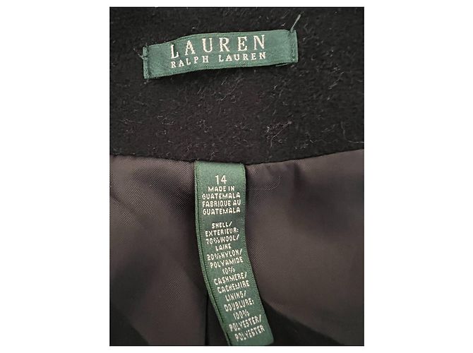 Abrigo midi de lana negro Ralph Lauren mujer - Ansicht 3