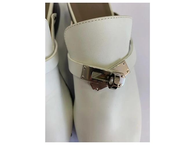 Hermès Carlotta Clogs White Leather - view 7