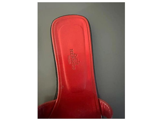 Sandali Hermès Oran in pelle rossa Rosso - vista 5
