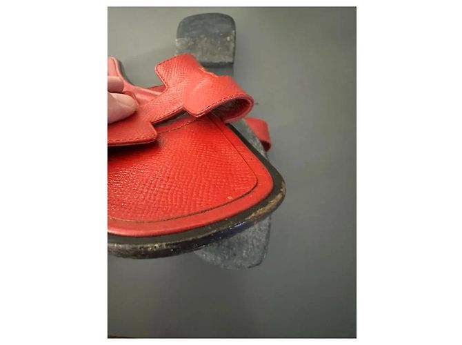 Sandali Hermès Oran in pelle rossa Rosso - vista 6