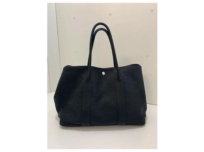 Hermès Garden Party Tote in pelle nera Nero - vista 4