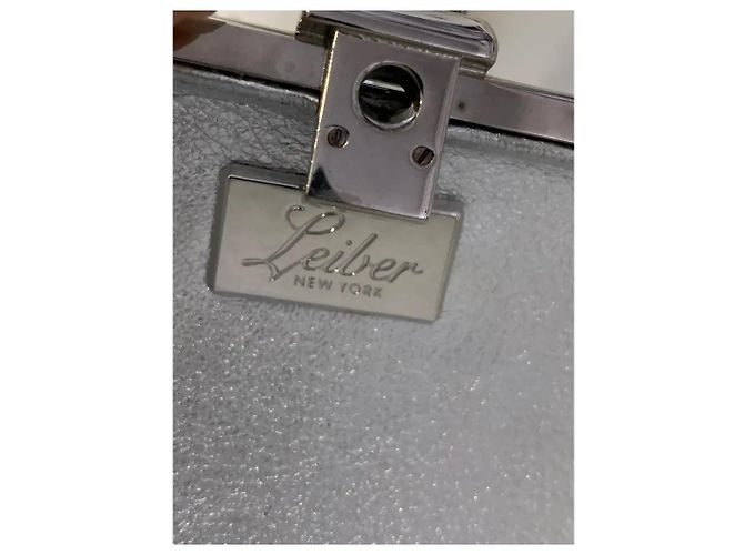 Clutch Judith Leiber Goddess in Metallo Argento e Pitone - vista 8