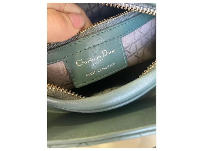 Dior Lady Dior Medium Borsa in pelle trapuntata verde oliva - vista 10