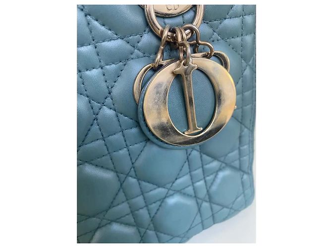 Dior Lady Dior Medium Borsa in pelle trapuntata verde oliva - vista 13