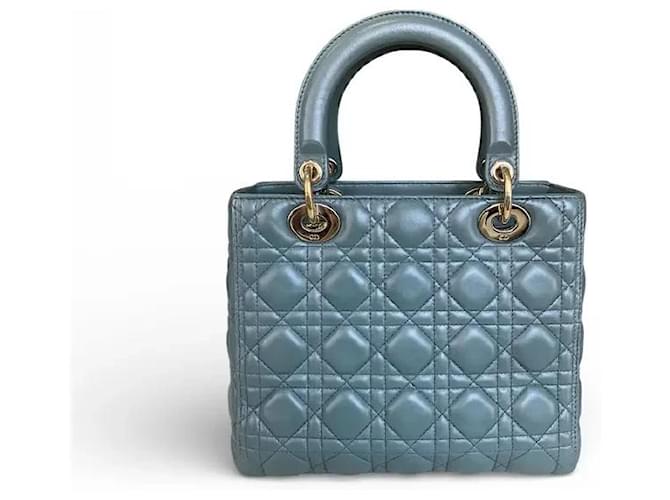 Dior Lady Dior Medium Borsa in pelle trapuntata verde oliva - vista 2