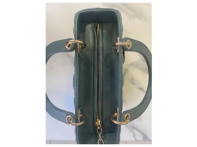 Dior Lady Dior Medium Borsa in pelle trapuntata verde oliva - vista 7