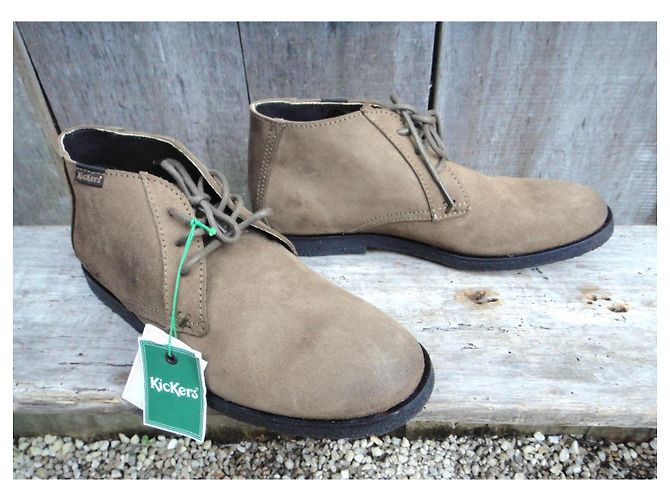 Autre Marque Kickers Jazzy Boots Beige Leather - view 2