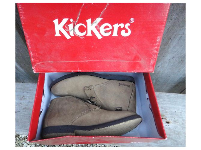 Autre Marque Kickers Jazzy Boots Beige Leather - view 6