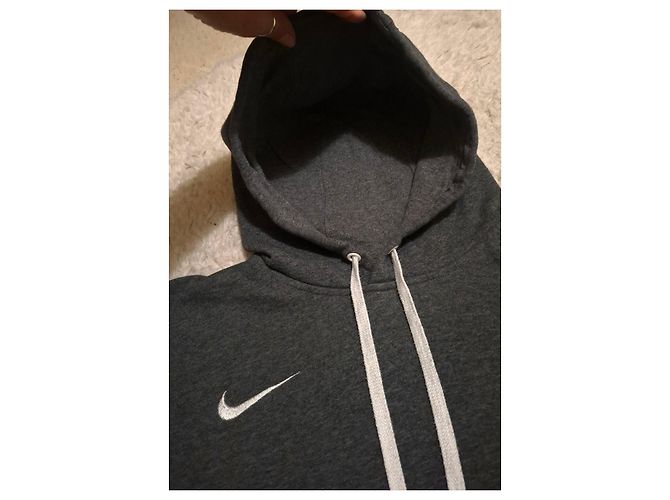 Felpa con cappuccio Nike uomo grigia cotone Grigio - vista 11