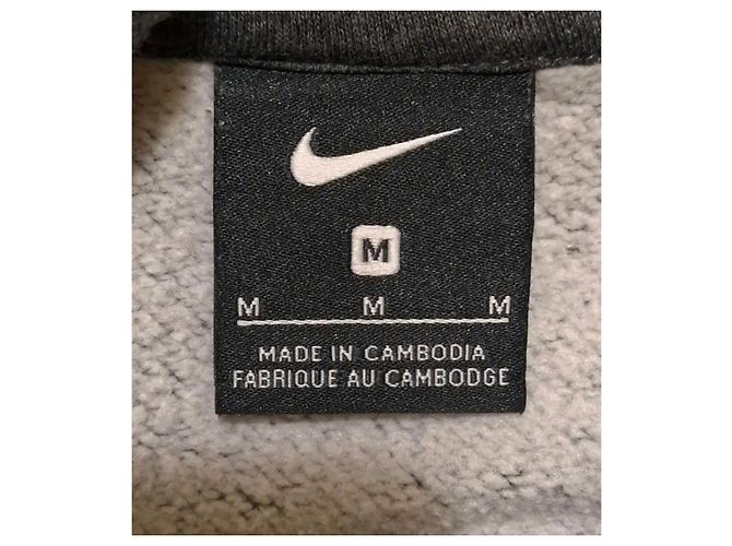Felpa con cappuccio Nike uomo grigia cotone Grigio - vista 3