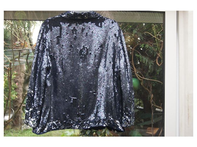 Luisa Spagnoli Sequin Jacket Blue - view 2