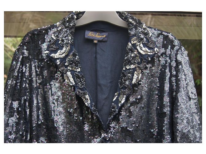 Luisa Spagnoli Sequin Jacket Blue - view 3
