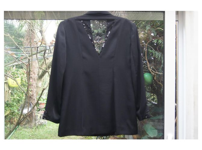 Chaqueta de noche negra Sandro con detalles de strass Negro - vista 2