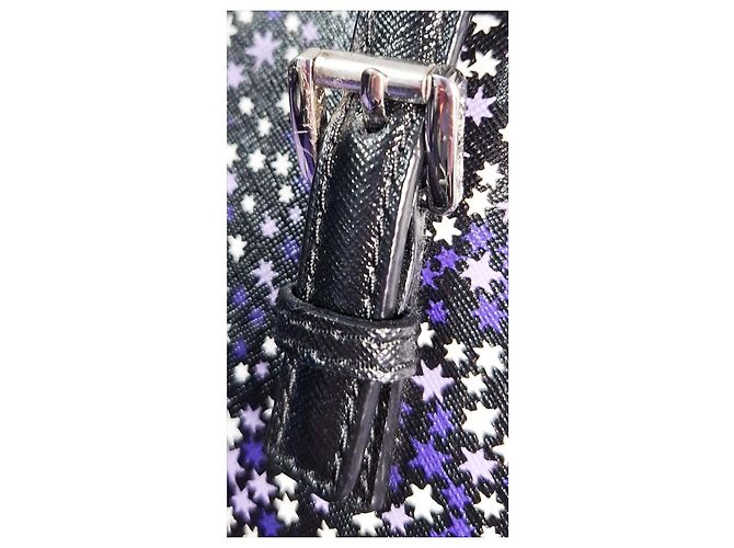 Borsa Tote Michael Kors Jet Set Viola Lilla Stelle Nero Multicolore Porpora Lavanda - vista 10