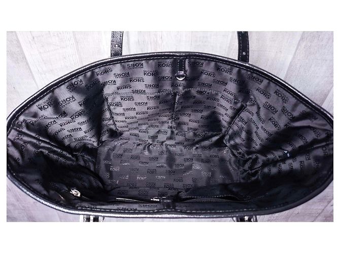 Borsa Tote Michael Kors Jet Set Viola Lilla Stelle Nero Multicolore Porpora Lavanda - vista 6