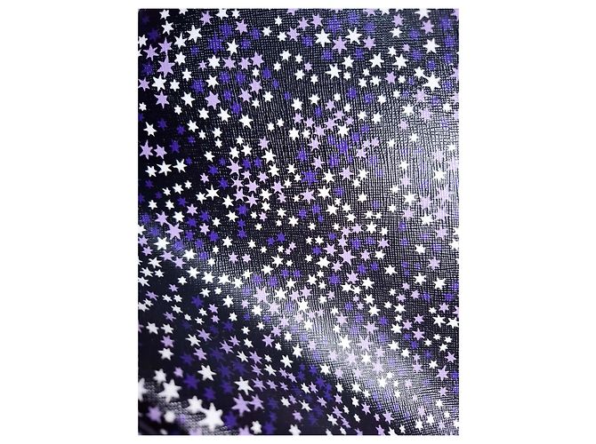 Borsa Tote Michael Kors Jet Set Viola Lilla Stelle Nero Multicolore Porpora Lavanda - vista 7