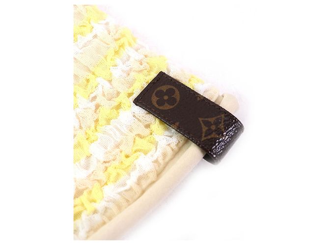 Louis Vuitton Crinkle Kurzarm Strick-Nylon-Oberteil Gelb - Ansicht 5
