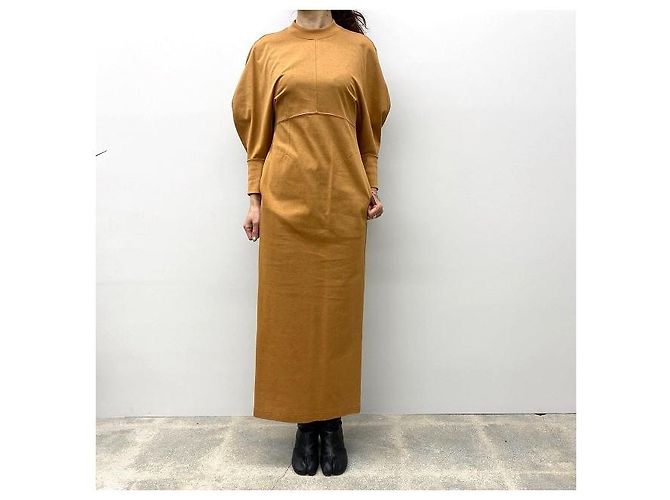 Autre Marque Vestido de jersey de algodón Mame Kurogouchi Castaño - vista 3