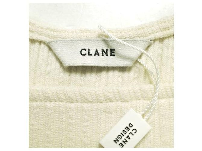 Autre Marque TOPS DE CUELLO PROFUNDO RIB CLANE  Tops de algodón y poliéster Blanco - vista 5