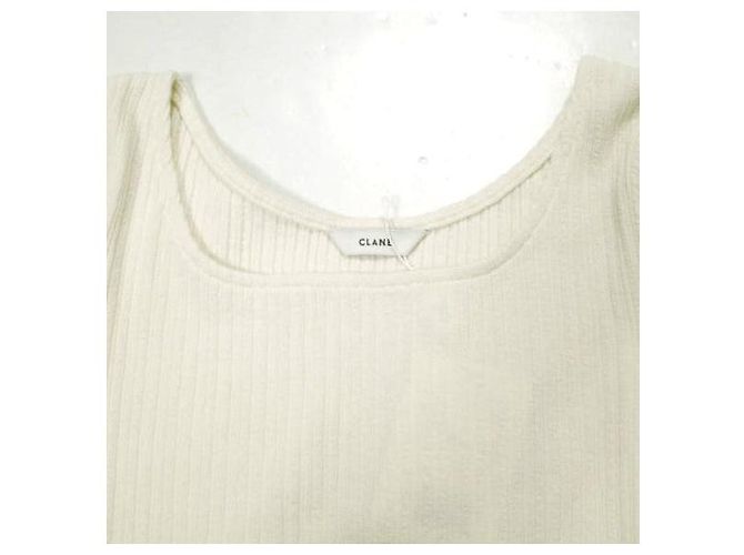 Autre Marque TOPS DE CUELLO PROFUNDO RIB CLANE  Tops de algodón y poliéster Blanco - vista 6